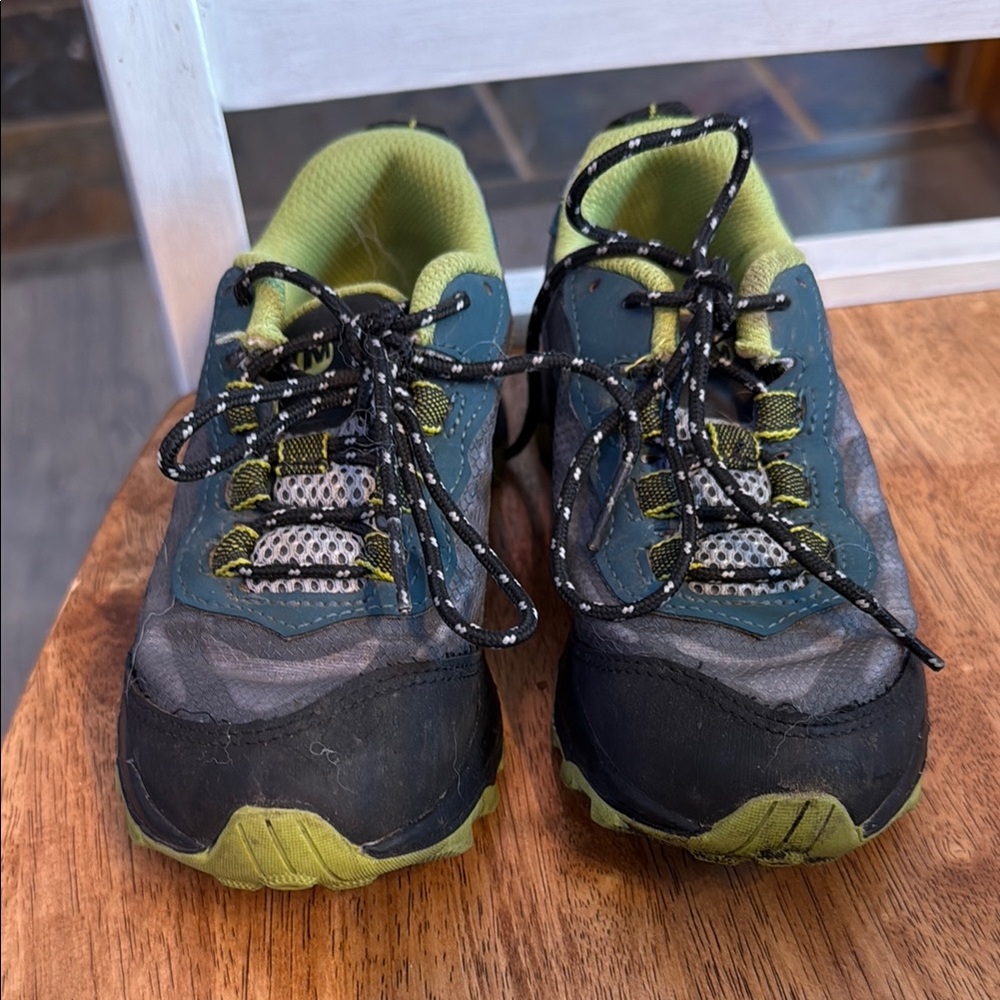 Kids Green and Black hiking Merrell Shoes